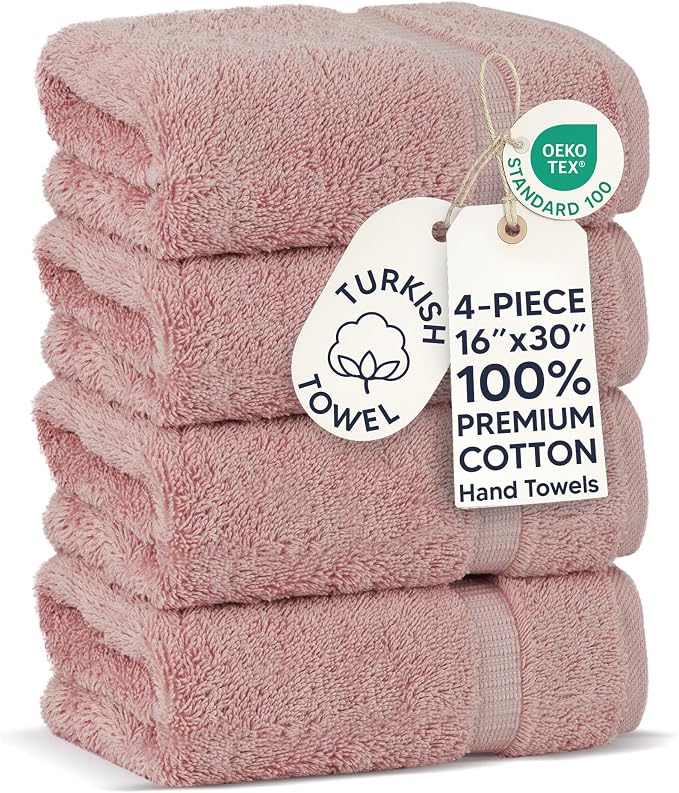 Chakir Turkish Linens 100% Cotton 4-Pack Hand Towels 16x30, Oeko-Tex Certified by ChakirTurkishLinens