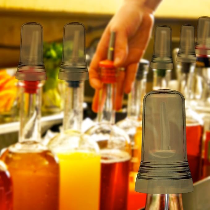Esatto 24 Pieces Pour Spout Covers Champagne Liquor Bottle Toppers, Universal Bottle Pour Dispenser, Liquor Bottle Covers Bottle Cover Dust for Home Kitchen Tools Supplies