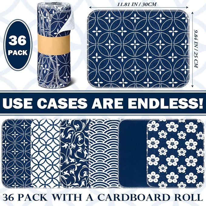72 Pcs Reusable Paper Towels Kitchen Cloths Japanese Style - Image 5
