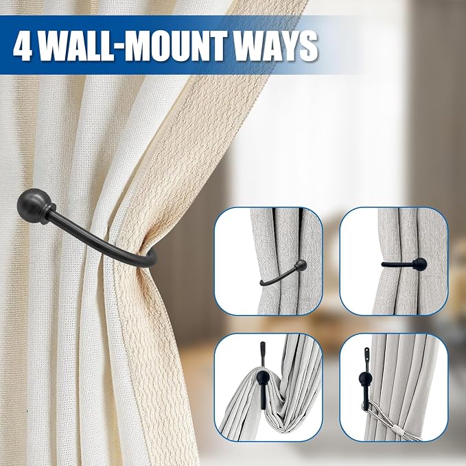 ARNORX Curtain Holdbacks, Decorative French Ball End, Curtain Drapery Holdbacks - Image 4