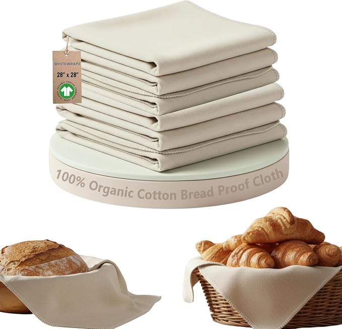 WHITEWRAP Flour Sack Towels for Bread Dough Proofing – Unbleached, Thick by WHITEWRAP