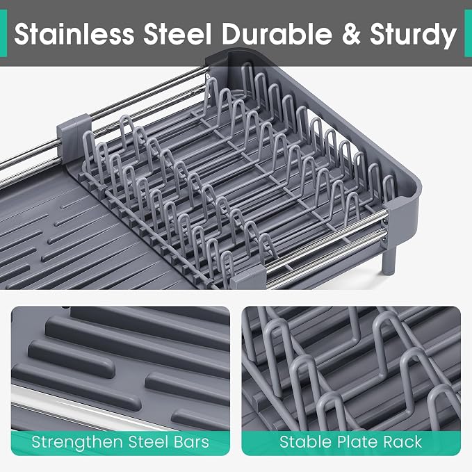 TOOLF Expandable Dish Drying Rack - Image 7