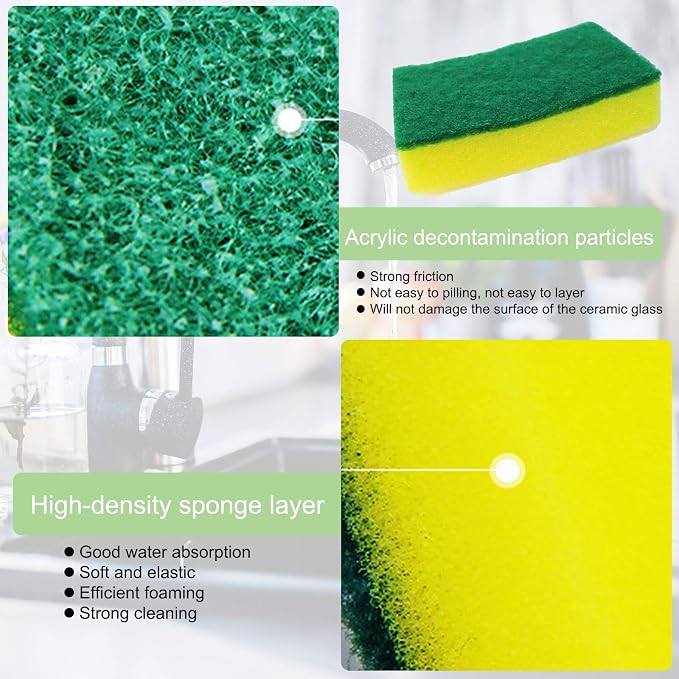 30 Pack Sponge Individually Wrapped, Kitchen Sponges Bulk | Non Scratch - Image 3