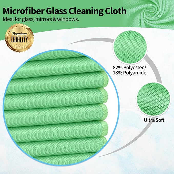 Microfiber Cleaning Cloth, 10 Pack Glasses Cleaning Cloth, Streak Free Lint - Image 2