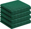Homaxy 100% Cotton Terry Kitchen Towels, 4 Pack, Dark Green by Homaxy