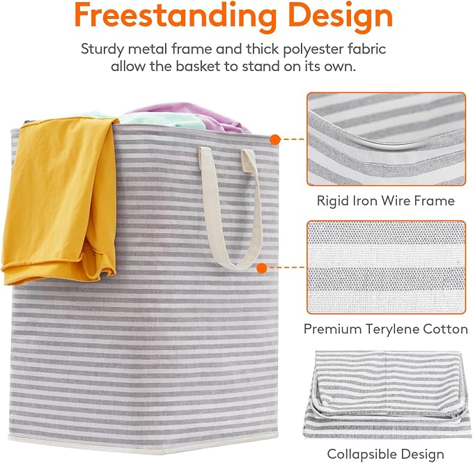 Lifewit 2 Pack Laundry Basket 90L Each, Collapsible Clothes Hamper - Image 2