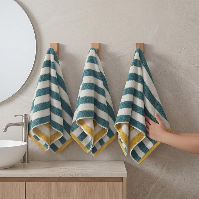 REDKISS Striped Hand Towels for Bathroom, Kitchen Decor, Guest Use, Ultra Soft - Image 4