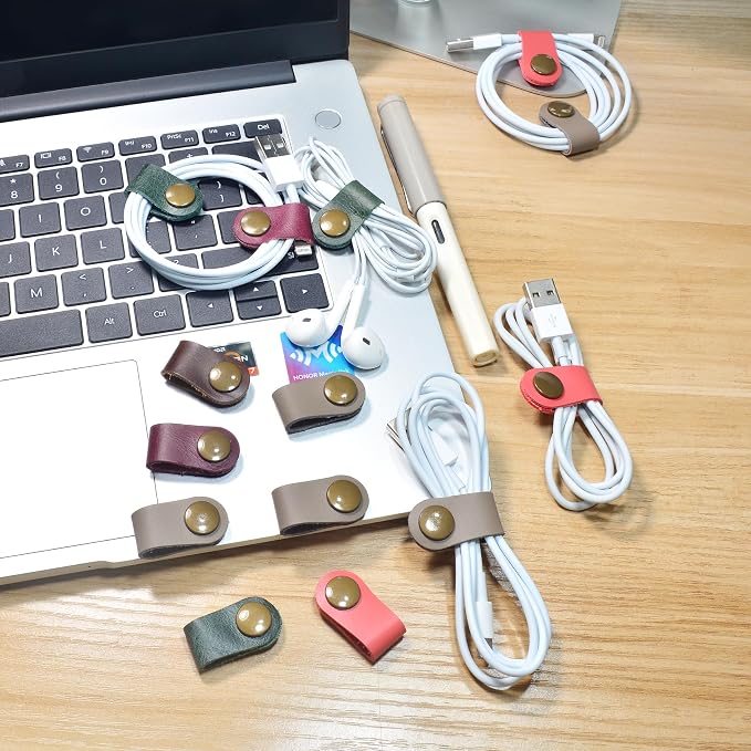 CAILLU Leather Cord Organizer, Cable Ties - Image 4