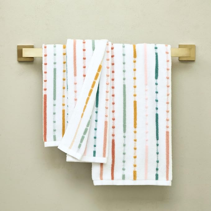 SKL Home Modesto Stripe Hand Towel Set-2pc, Premium 100% Cotton, reversible - Image 5