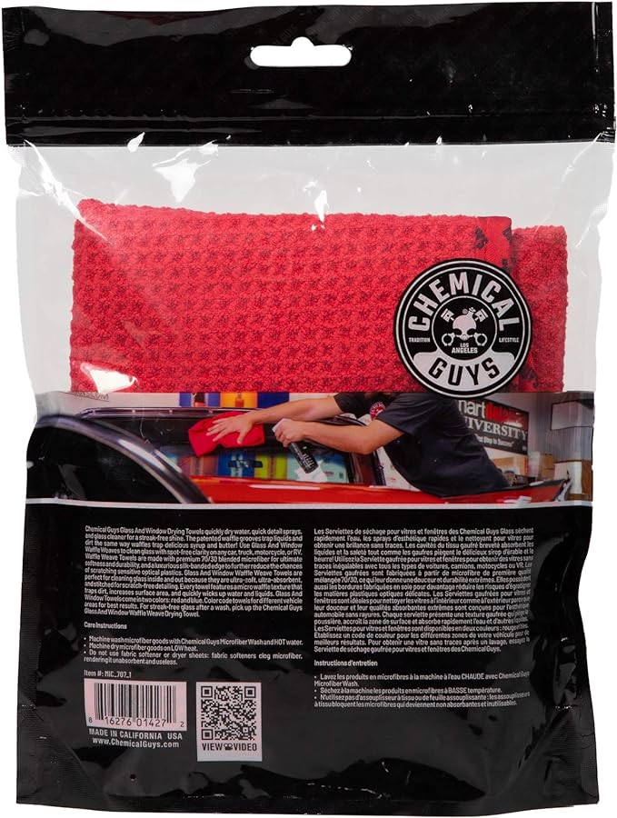 Chemical Guys, Waffle Weave Glass & Window Microfiber Towel, 24 x 16 - Image 3