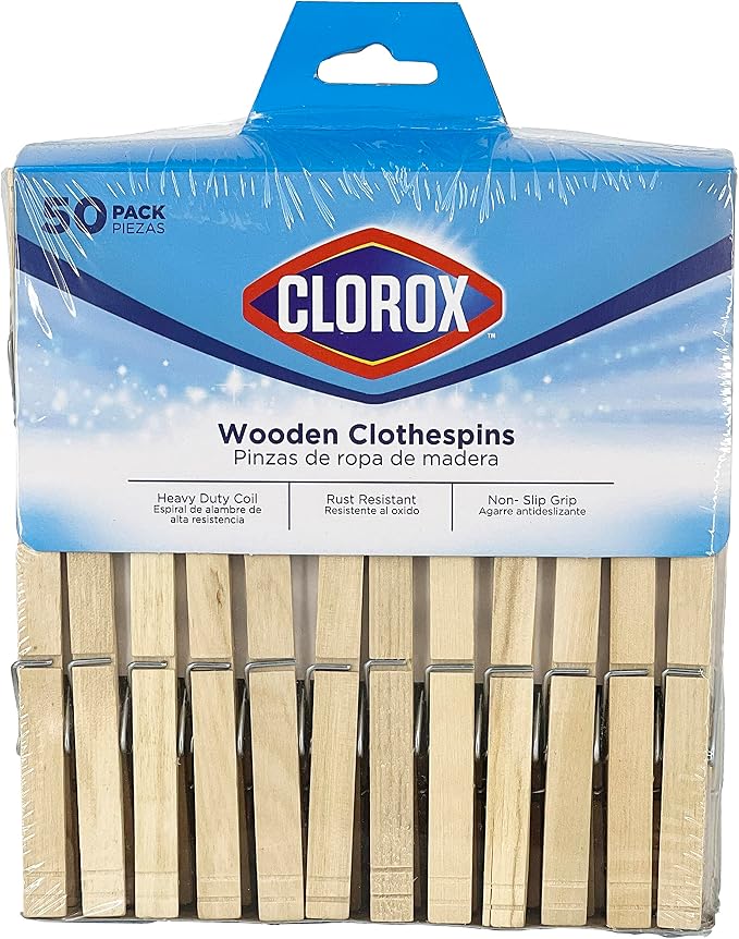 Clorox Wood Clothespins with Spring – Value Pack Set of 50 | Rust Resistant - Image 6