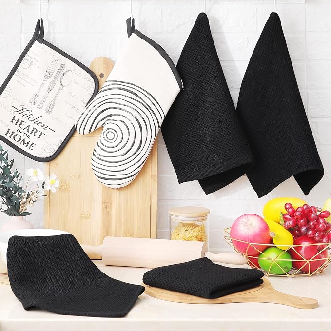 Homaxy 100% Cotton Waffle Weave Kitchen Dish Cloths 6-Pack, Ultra Soft - Image 6