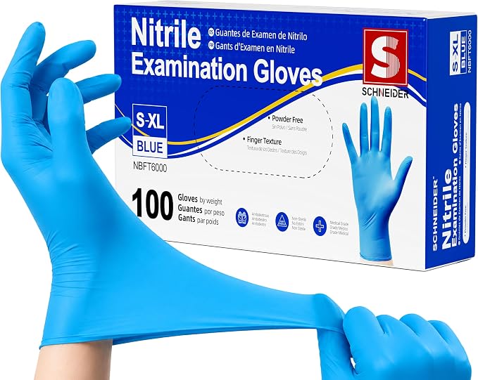 Schneider Medical Exam Glove, Gloves Disposable Latex Free, Powder Free by Schneider