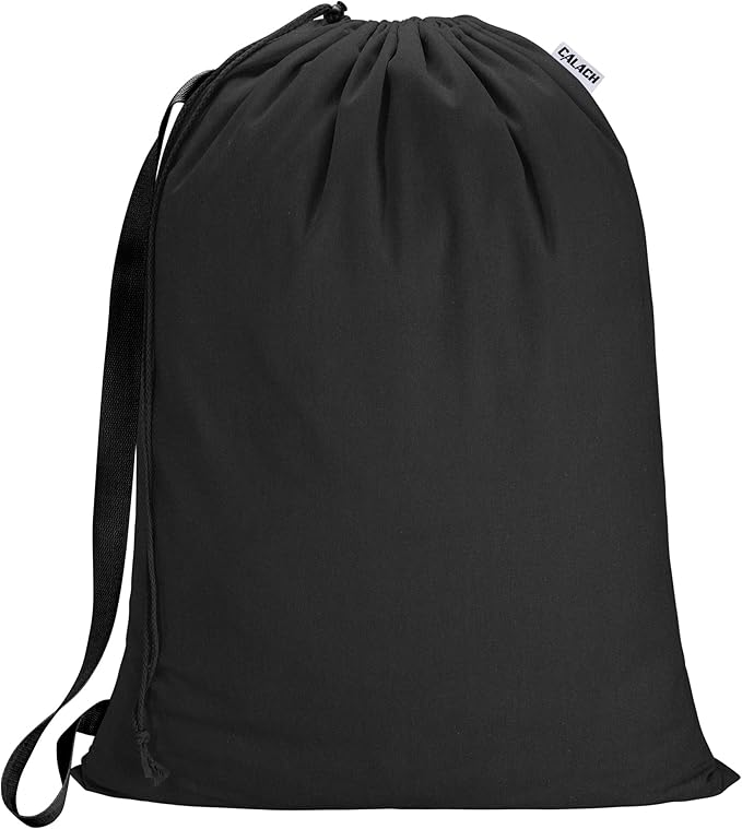 Canvas Laundry Bag with Shoulder Strap & Drawstring by CALACH