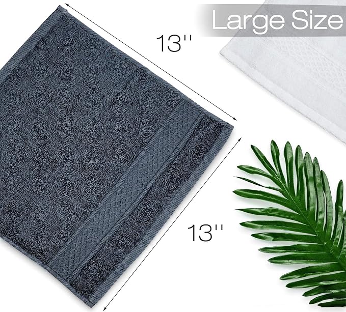 Cleanbear Extra Soft Wash Cloths Washcloths Set 6-Pack, 13 x 13 Inches | 100% - Image 4