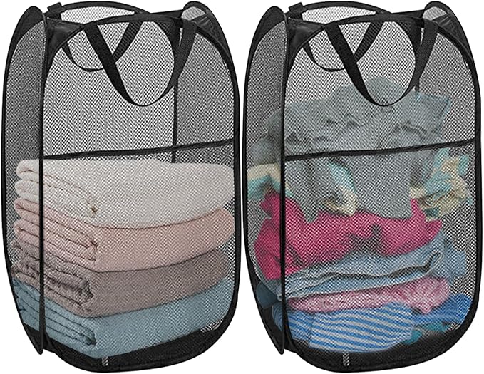 2Pcs Pop Up Laundry Hampers for Cruise, Mesh Collapsible Laundry Bag by Aplter