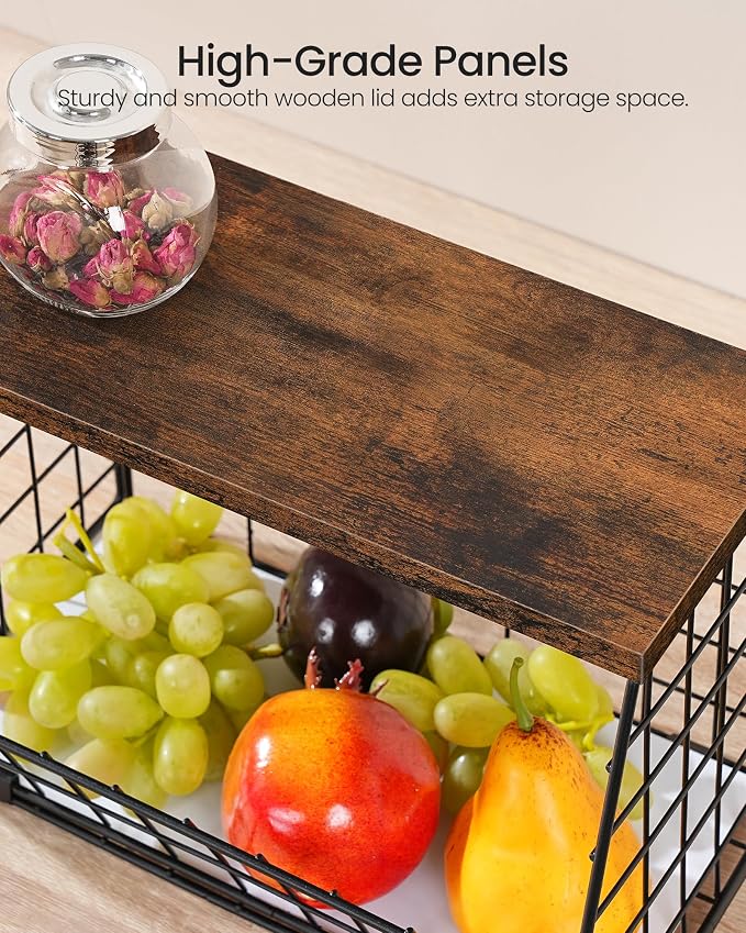 CHOEZON 2-Tier Fruit Basket for Kitchen, Stackable wire basket - Image 8