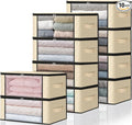HomeHacks 10-Pack Clothes Organizer Storage Bags, 35L Storage Bins, Reinforced by HomeHacks