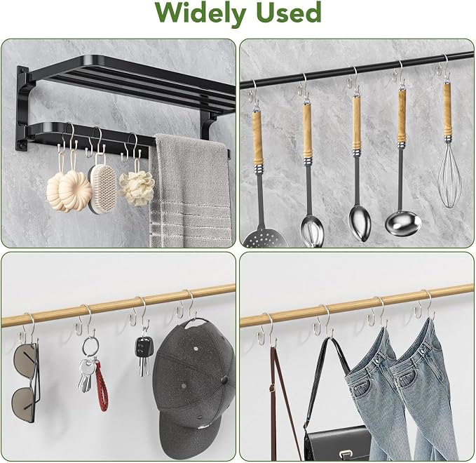 Goowin 24 Pack Shower Curtain Hooks, Simple Shower Curtain Rings, Sturdy Shower - Image 7