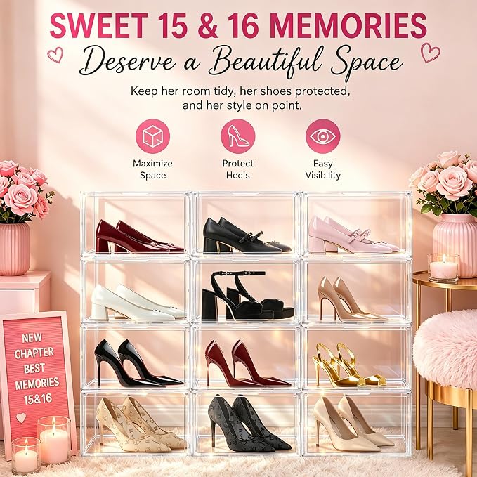 Low Profile Acrylic Shoe Storage Box - Image 7