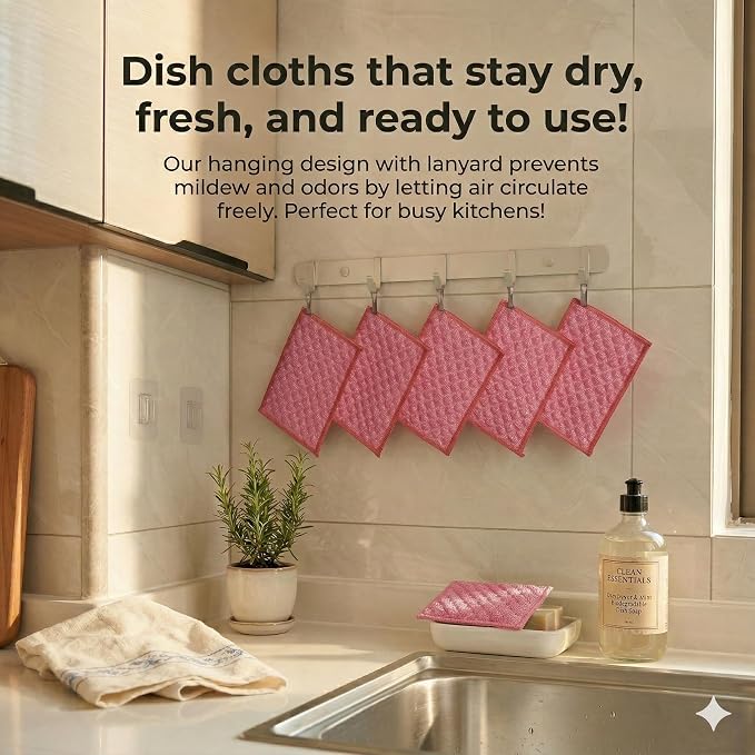 Pink Microfiber Scrubbing Pads, Non-Scratch - Image 9