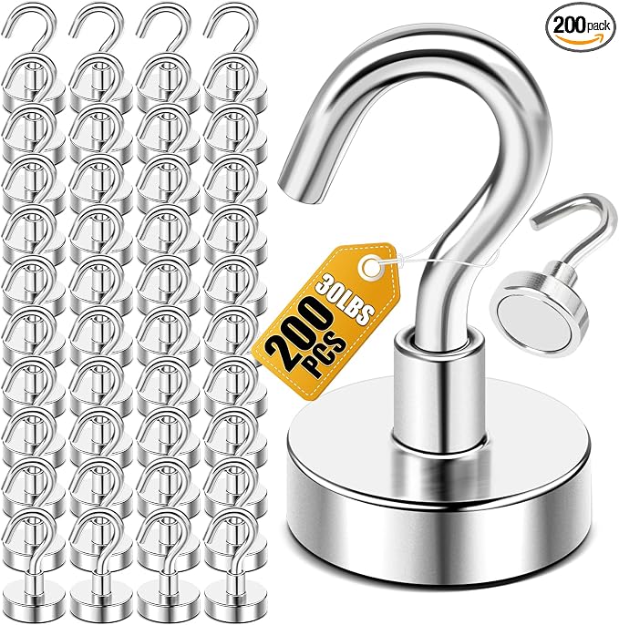 DIYMAG Magnetic Hooks 200pcs 30lbs Cruise Essentials 2026 Magnet Hook by DIYMAG