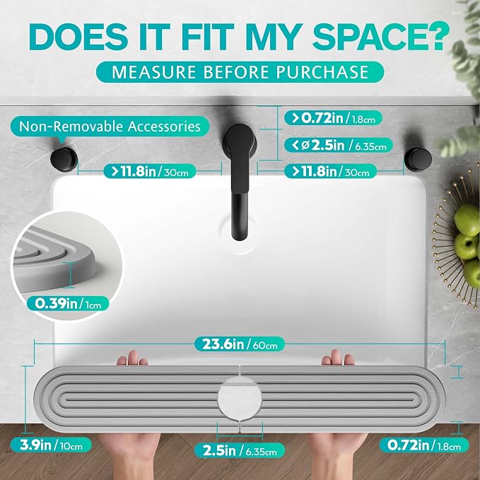 Stone Faucet Mat for Kitchen Sink – Diatomite Fast-Drying Stone Tray, Faucet - Image 2