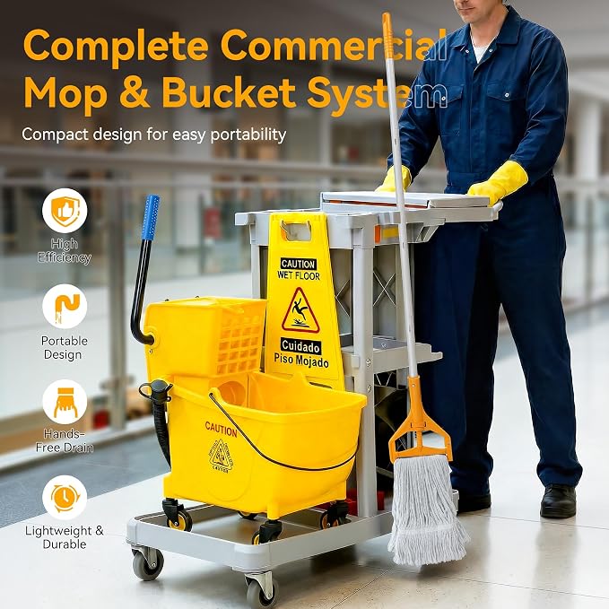 38 Qt Commercial Mop Bucket - Image 4