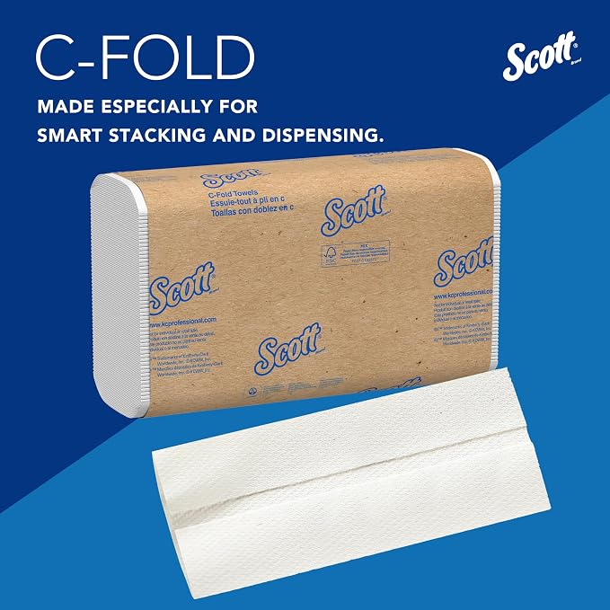 Scott Professional C-Fold Paper Hand Towels, 12 x 200 Sheets | Universal - Image 7