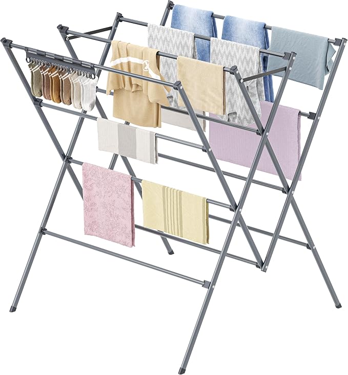Drying Rack Clothing, 12 Drying Poles by DecorateYourHome