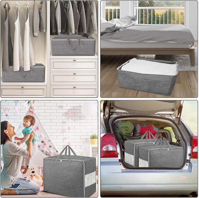 105L Extra Large Storage Bags, Folding Moving Comforter Blanket Storage Bags - Image 6