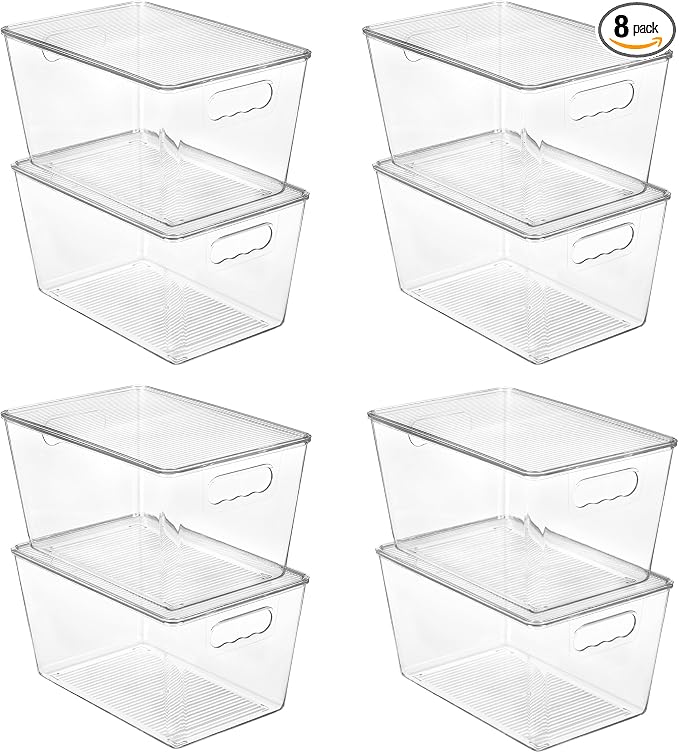 Vtopmart 8 Pack Clear Stackable Storage Bins by Vtopmart