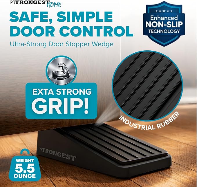 Stoppers for Bottom of Door – Heavy Duty Metal Rubber Door Stopper, Non-Slip - Image 2