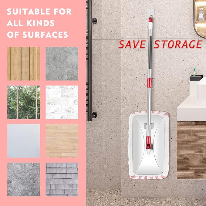 Hardwood Floor Mop, Extended Large Flat Floor Mop - Image 7