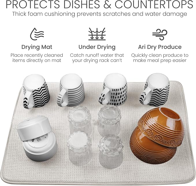 Bellemain Dish Drying Mat, Drying Matt Kitchen Counter - Image 5