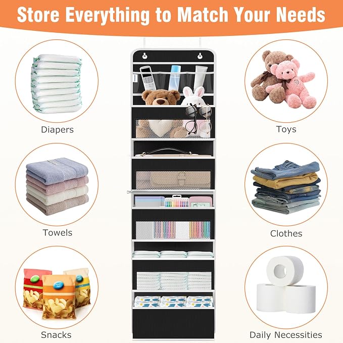 Over The Door Organizer Storage Large Capacity Hanging Bedroom Storage | 6 - Image 7