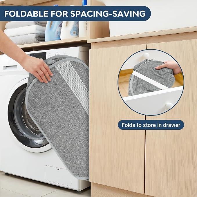 100L Collapsible Laundry Baskets, Foldable Dual Handles Laundry Hamper Grey | - Image 6