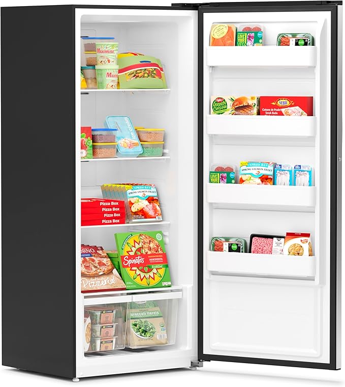KoolMore 21 cu. ft. Upright Convertible Freezer/Refrigerator, 2-in-1 Appliance, Great Storage for Fresh or Frozen Food and Drinks with Clear Shelves and Drawers in Silver
