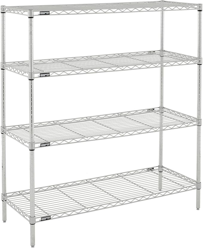 Metro Professional's Choice Commercial-Grade NSF Shelving Unit - Multipurpose Adjustable Wire Shelf for Home, Garage, Kitchen and More - 4 Shelves, 18" W x 48" L x 54" H - Chrome