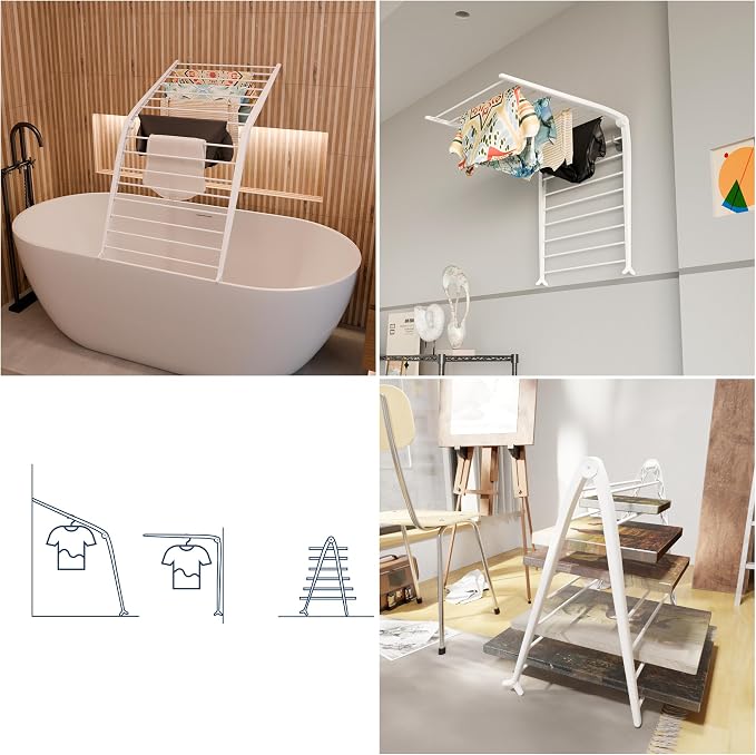Whitmor Spacemaker Folding Drying Rack, Indoor Clothes Organizer - Image 5