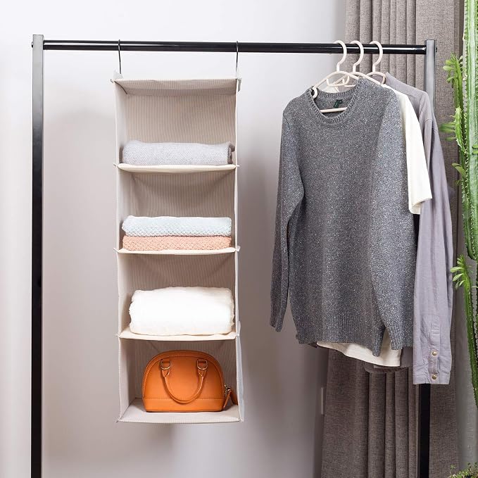 Hanging Closet Organizer 4-Tier, Oxford Wardrobe Storage, shoes & accessories; - Image 8