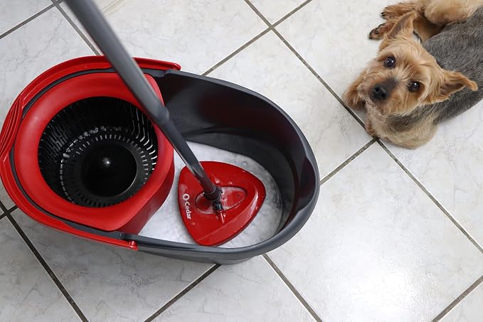 O-Cedar EasyWring Microfiber Spin Mop & Bucket Floor Cleaning System + 2 Extra - Image 14