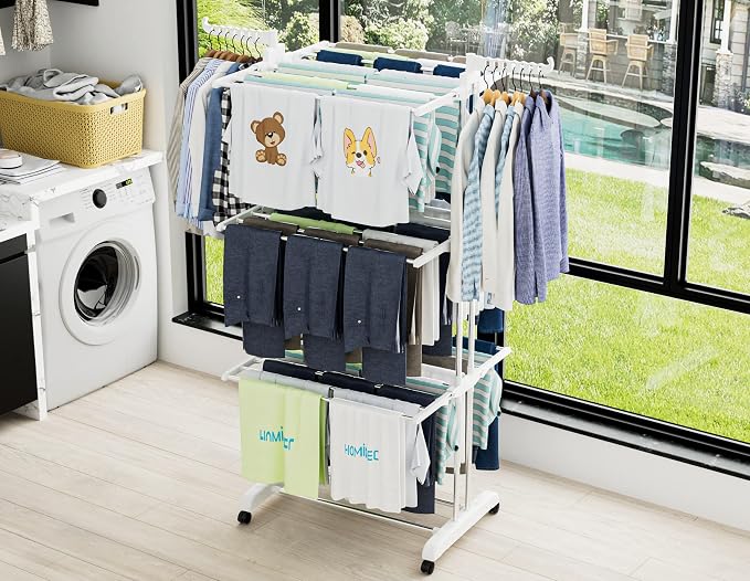 HOMIDEC Clothes Drying Rack, 4-Tier Foldable Drying Rack Clothing | Foldable - Image 3