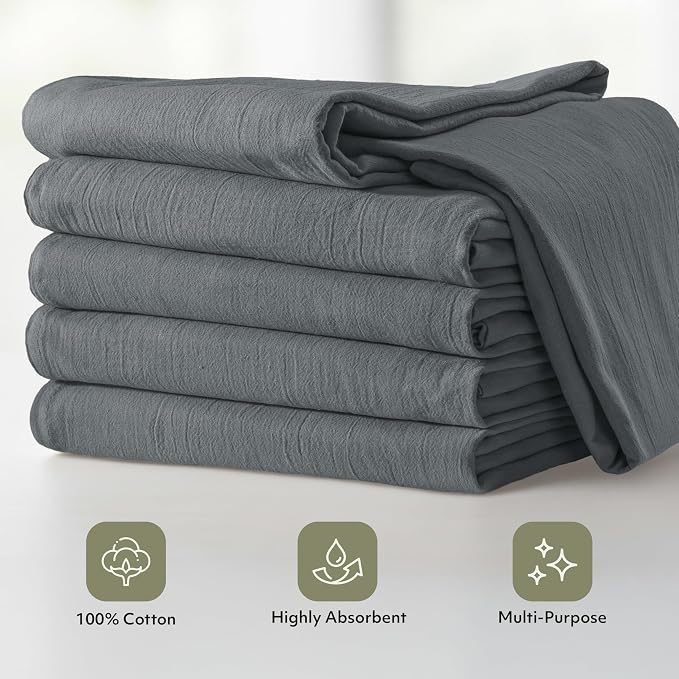 Utopia Kitchen Light Grey Flour Sack Towels 100% Cotton Tea Towels - Image 4