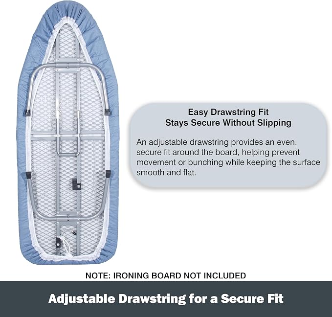 Small Ironing Board Cover and Pad 12.5”x30”, Silicone Coated Scorch Resistant - Image 5