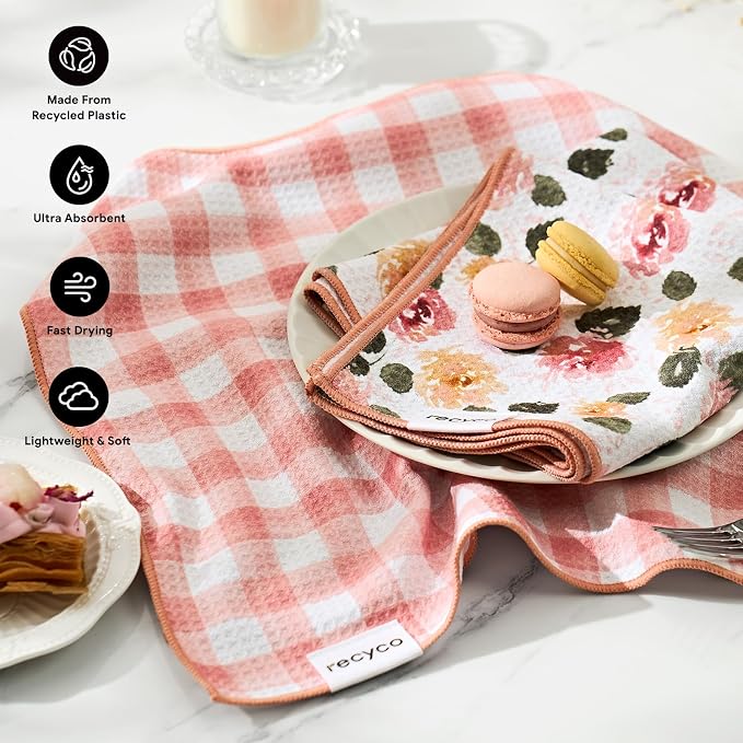 RECYCO Waffle Kitchen Towel Set of 2 - Image 3