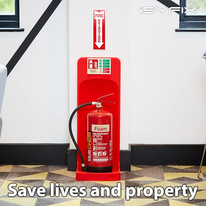 iSYFIX Fire Extinguisher Sign – 2 Pack 4x12 Inch – 100% Rust Free .040 Aluminum Signs, Laminated for Ultimate UV, Weather, Scratch, Water and Fade Resistance, Indoor and Outdoor