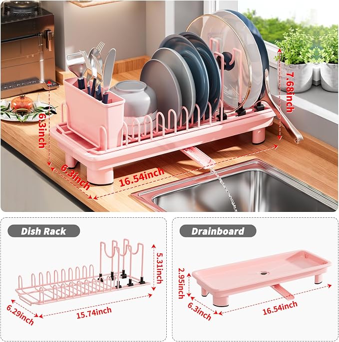 Small Dish Drying Rack, Stainless Steel - Image 3