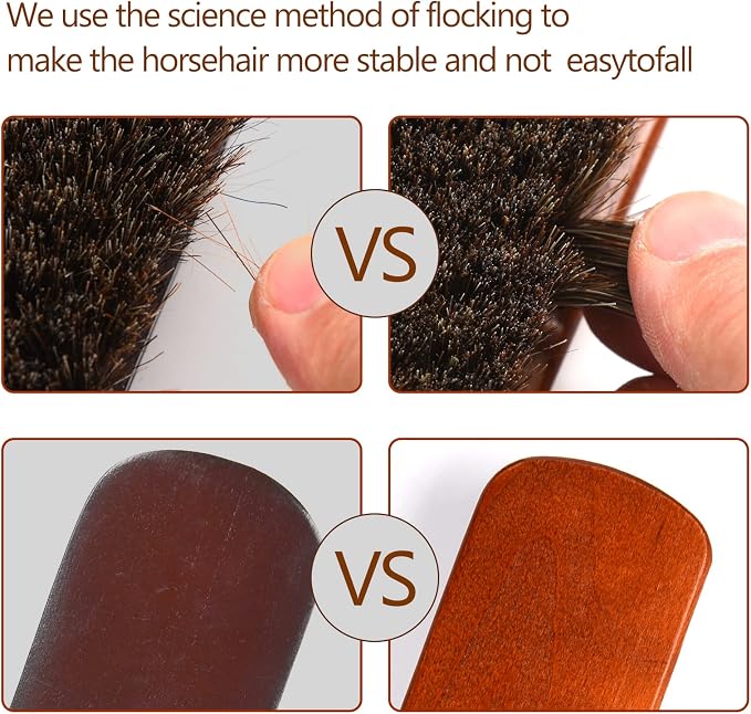 Unekez 4-Piece Horsehair Shoe Brush Shine Kit, Shoe Polish Kit, Leather Shoes - Image 3