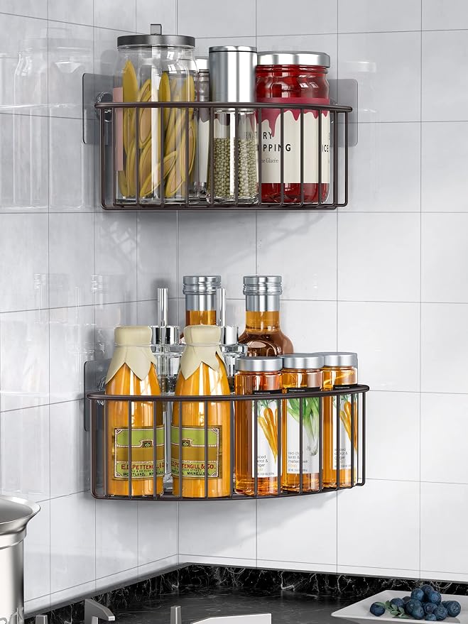 SMARTAKE 2-Pack Corner Shower Caddy Deep Basket, SUS304 Stainless Steel - Image 6